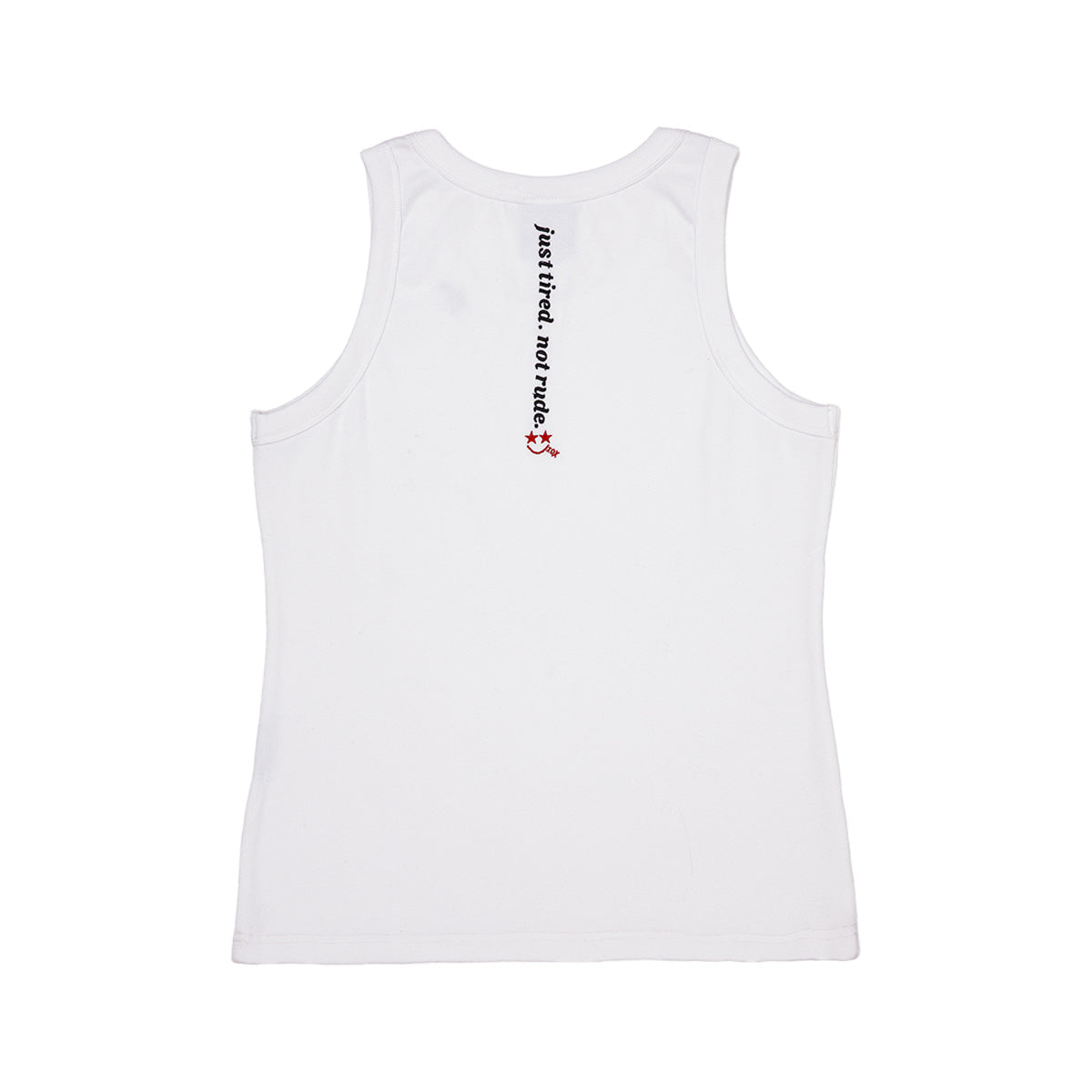 JUST TIRED NOT RUDE - SINGLET - WHITE