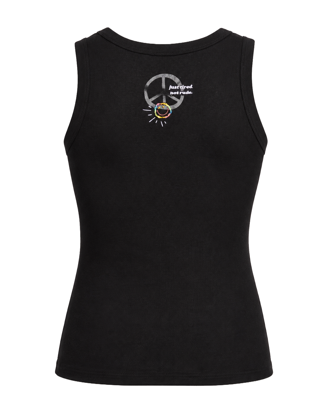JUST TIRED NOT RUDE - SINGLET - BLACK